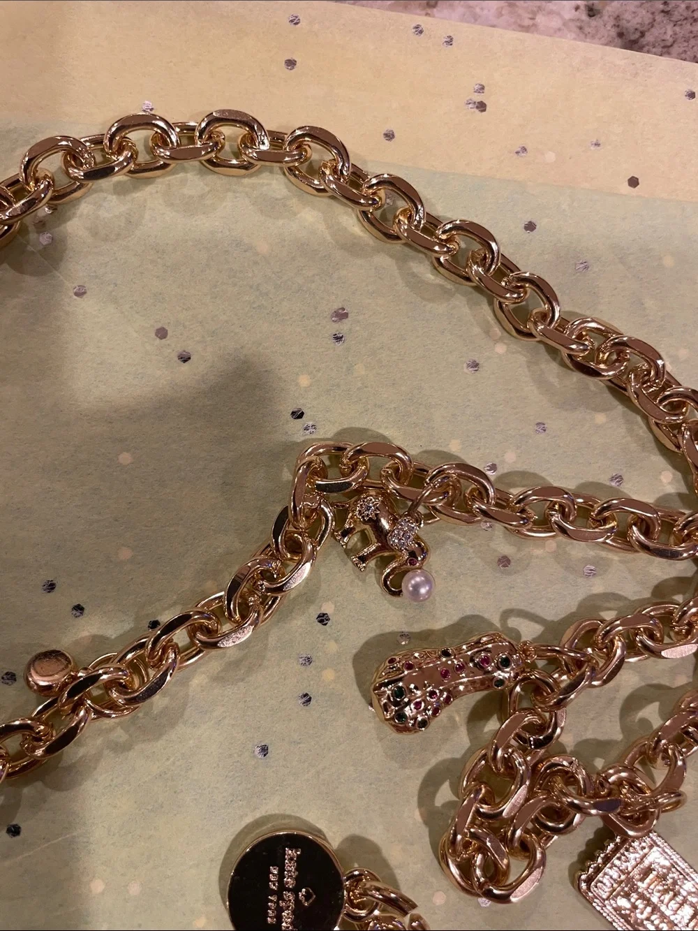 NWT kate spade gold chain belt